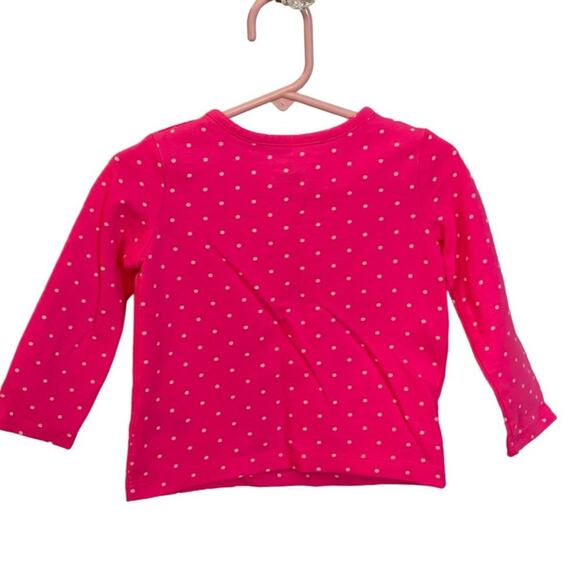 Carters Pink Polka Dot Girls Totally Adorable Long Sleeve Toddler t-Shirt 2T - Picture 4 of 5